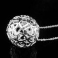 COLLAR ESFERA CORAZION PLATA 925